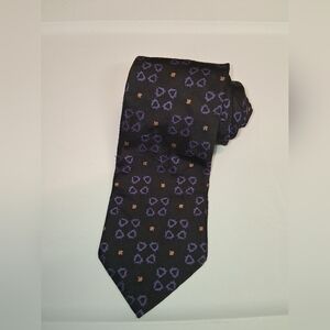 Trussardi Black and Purple Patterned Tie